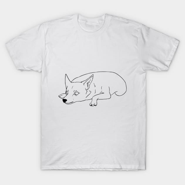 Exhausted Pup (outline) T-Shirt by michelleachan